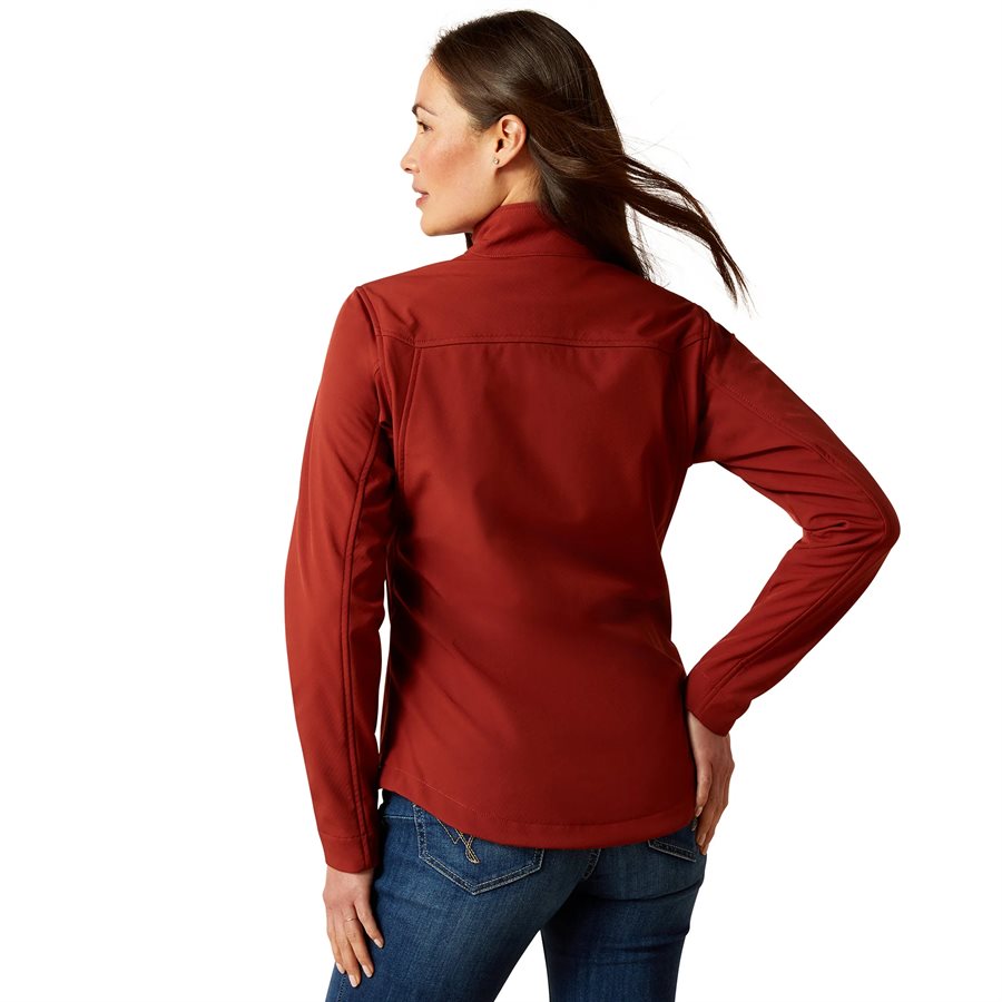 Veste femme zippée softshell à capuche en polyester ROUGE PIMENT